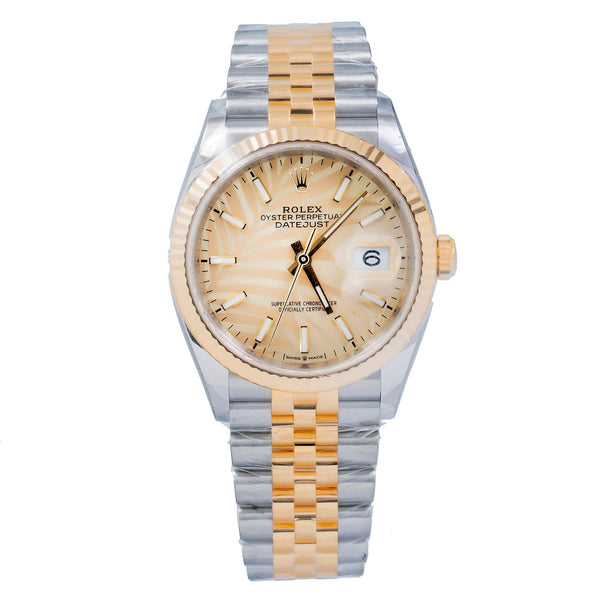 ヒンメリ　Y-2 Rolex Datejust 36MM 126233 Champagne Palm Dial Fluted Bezel Two