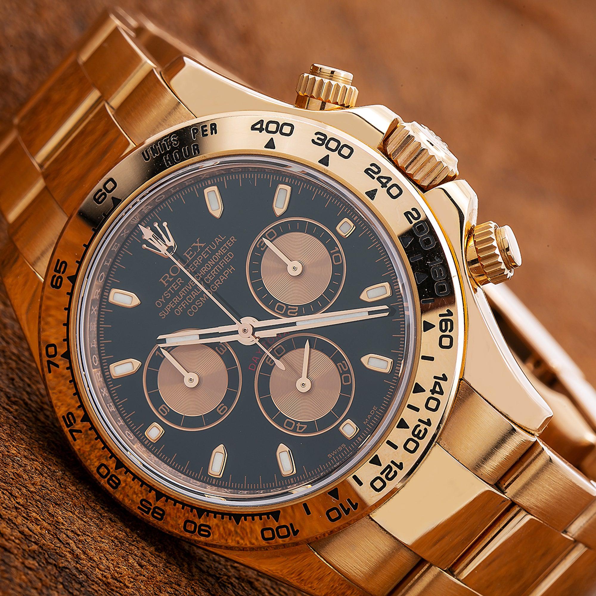 Rolex Cosmograph Daytona 40MM 116505 Black Dial Tachymeter Bezel 18K Rose Gold Oyster Bracelet