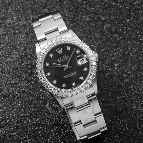 Rolex Datejust 68274 31MM Black Diamond Dial And Bezel With Oyster Bracelet
