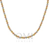 14K GOLD TRI-COLOR 5MM MOON BEAD CHAIN