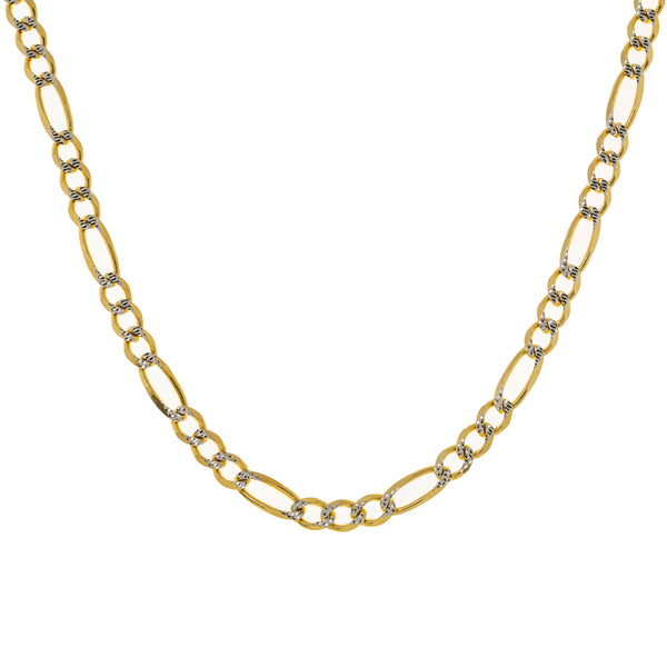 White gold diamond sale cut figaro chain