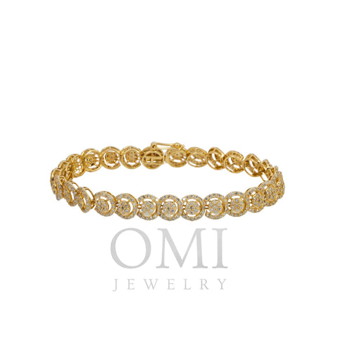 14K GOLD ROUND DIAMOND CIRCLE SHAPE BRACELET 4.03 CT