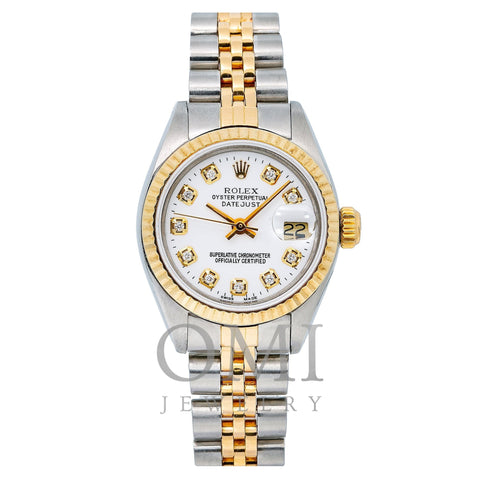 Rolex Datejust 6917 26MM White Diamond Dial With Two Tone Bracelet
