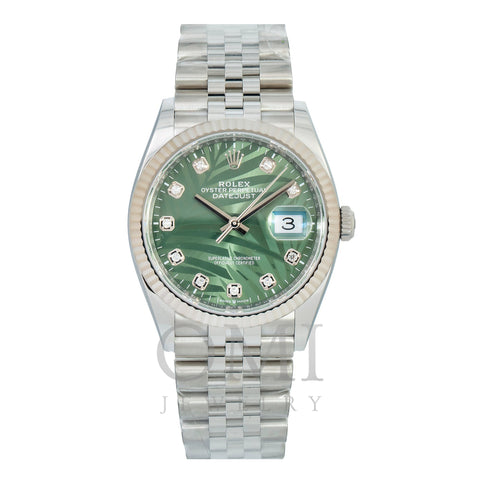 Rolex Datejust 126234 36MM Green Dial With White Gold Case And Stainless Steel Jubilee Bracelet
