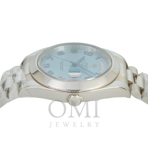Rolex Day-Date II 218206 41MM Ice Blue Dial With Platinum Presidential Bracelet