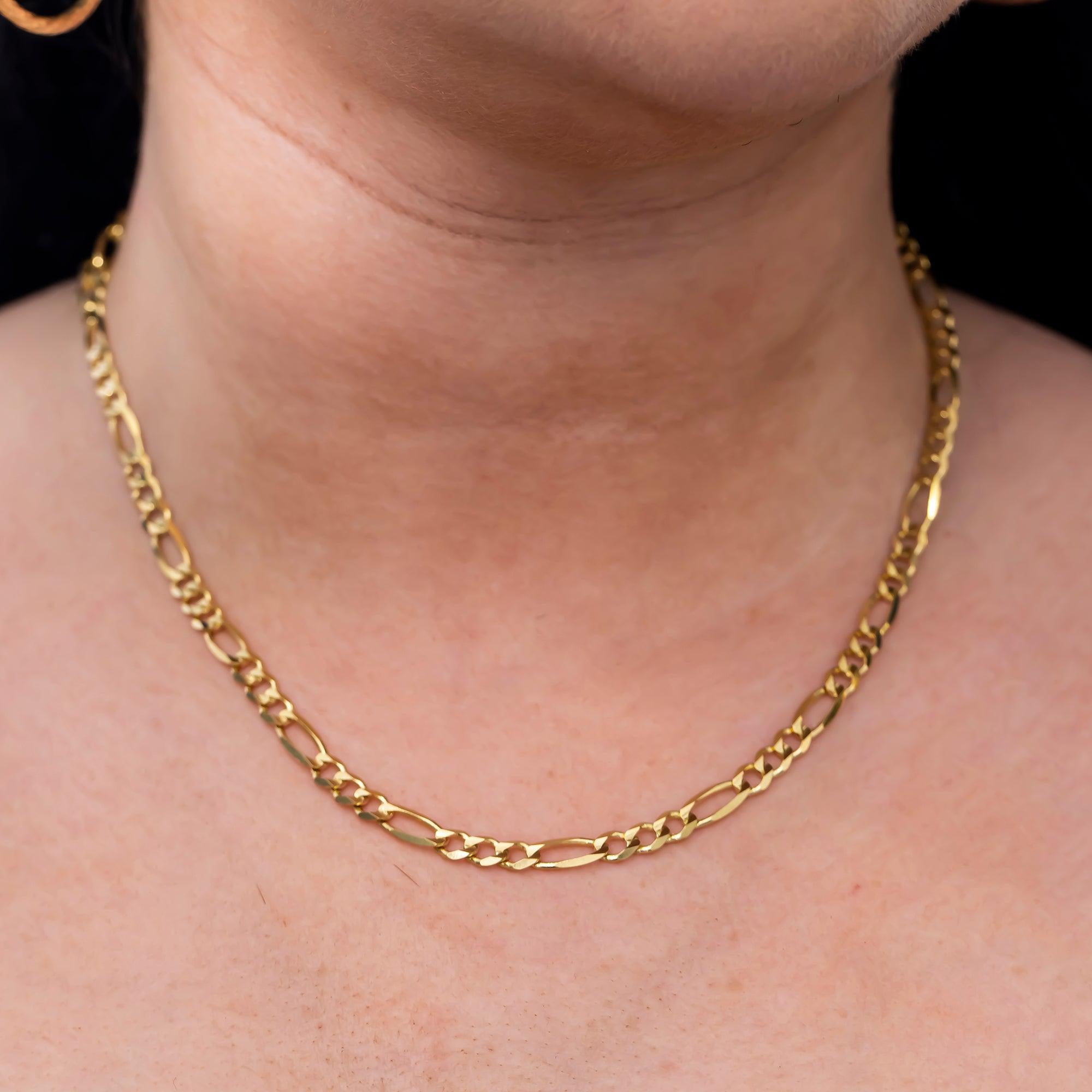 14K GOLD 3MM FIGARO CHAIN