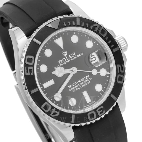 Rolex White Gold Yacht-Master 226659 42MM Black Dial With Black Oysterflex Strap