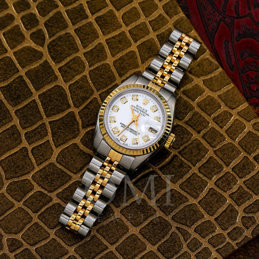 Rolex Datejust 6917 26MM White Diamond Dial With Two Tone Bracelet