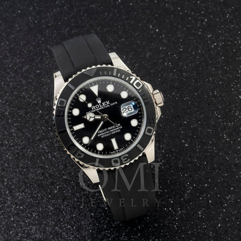 Rolex White Gold Yacht-Master 226659 42MM Black Dial With Black Oysterflex Strap