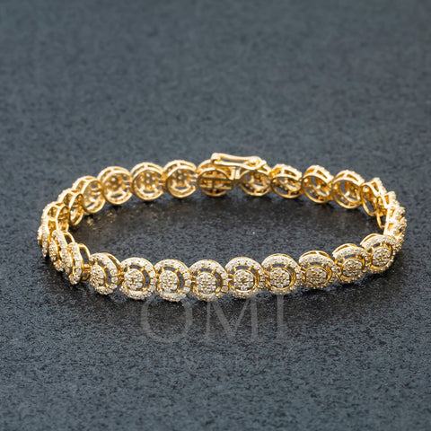 14K GOLD ROUND DIAMOND CIRCLE SHAPE BRACELET 4.03 CT