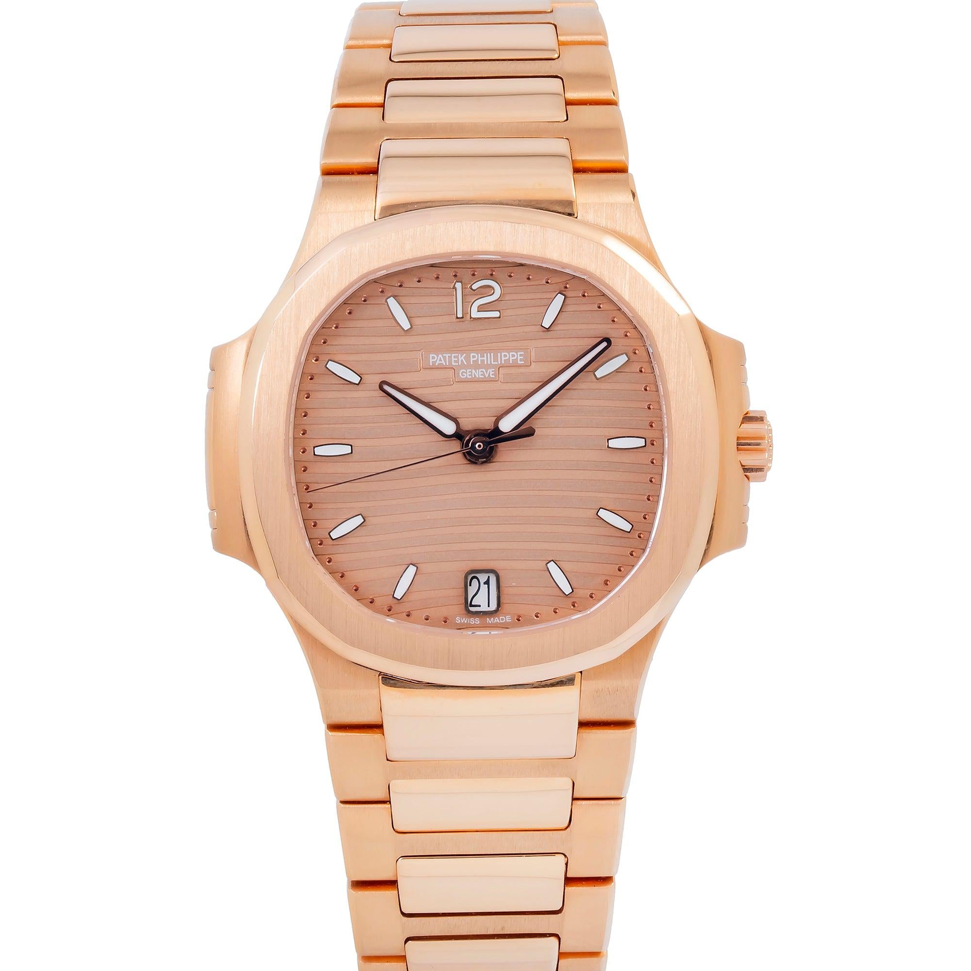 Patek Philippe Nautilus 35.2MM 7118/1R-010 Brown Opaline Dial Rose Gold Bezel 18K Rose Gold Bracelet