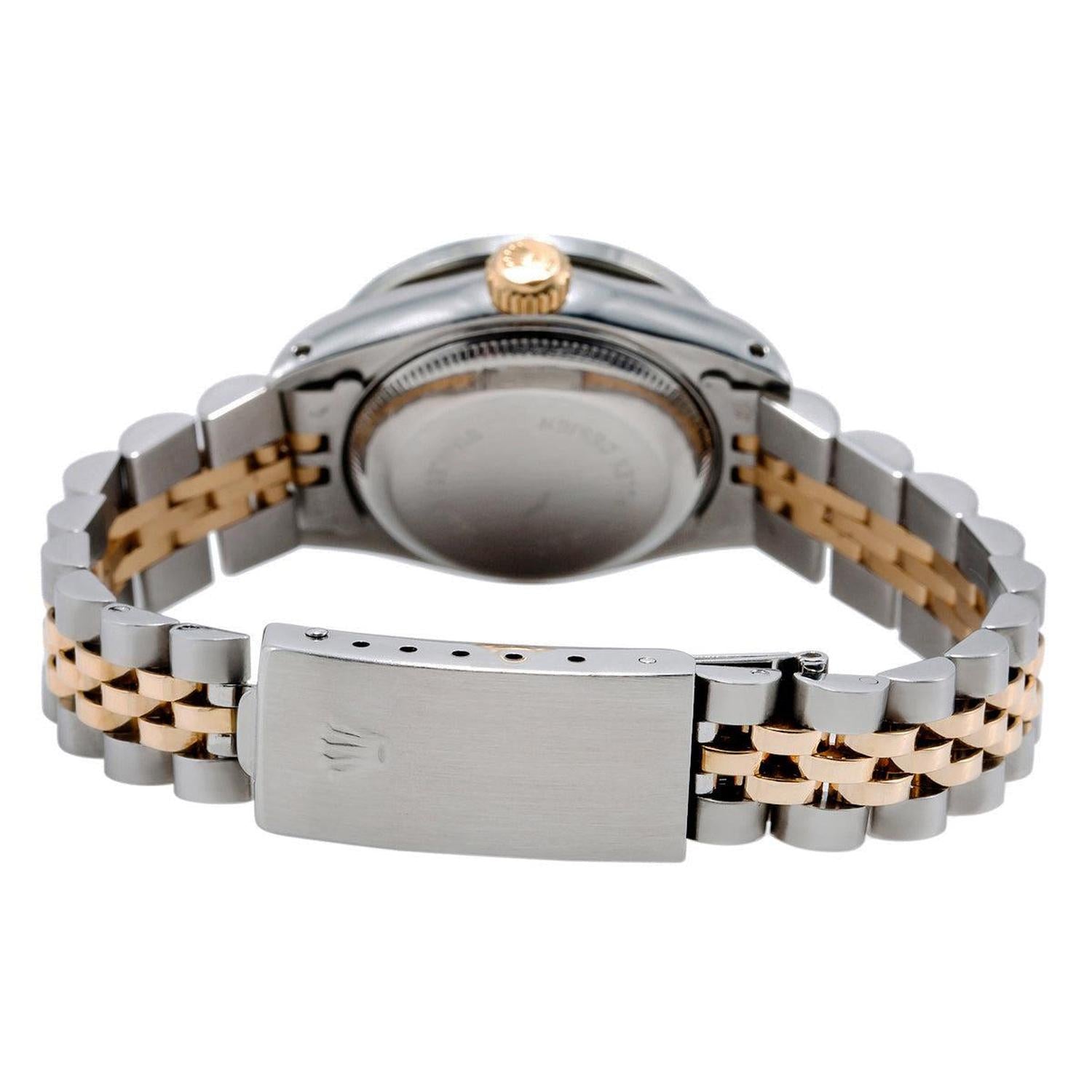 Rolex Datejust 26MM 69173 White Diamond Dial Diamond Bezel Two Tone Yellow Gold Jubilee Bracelet 1.2ct