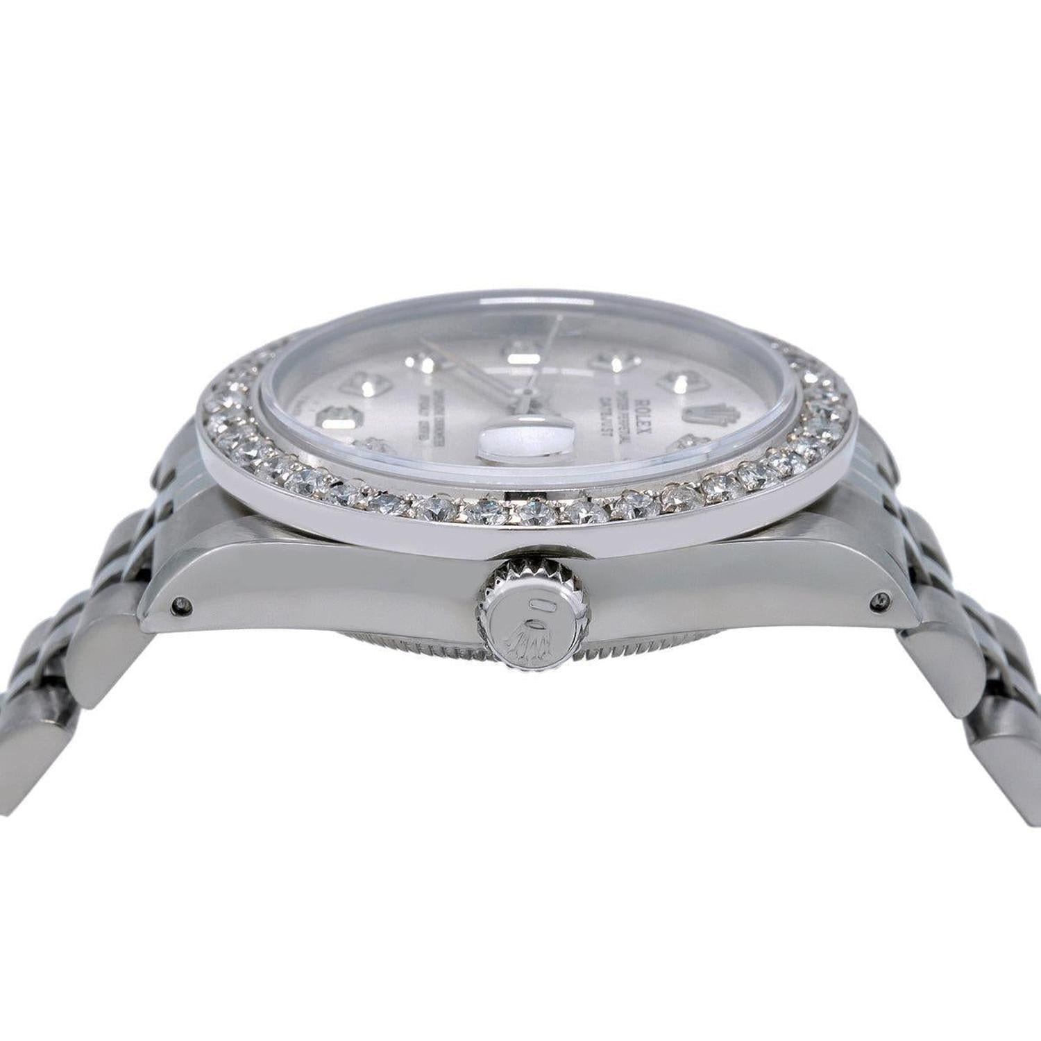 Rolex Datejust 31MM 78274 Silver Diamond Dial Diamond Bezel Stainless Steel Jubilee Bracelet 1.05ct
