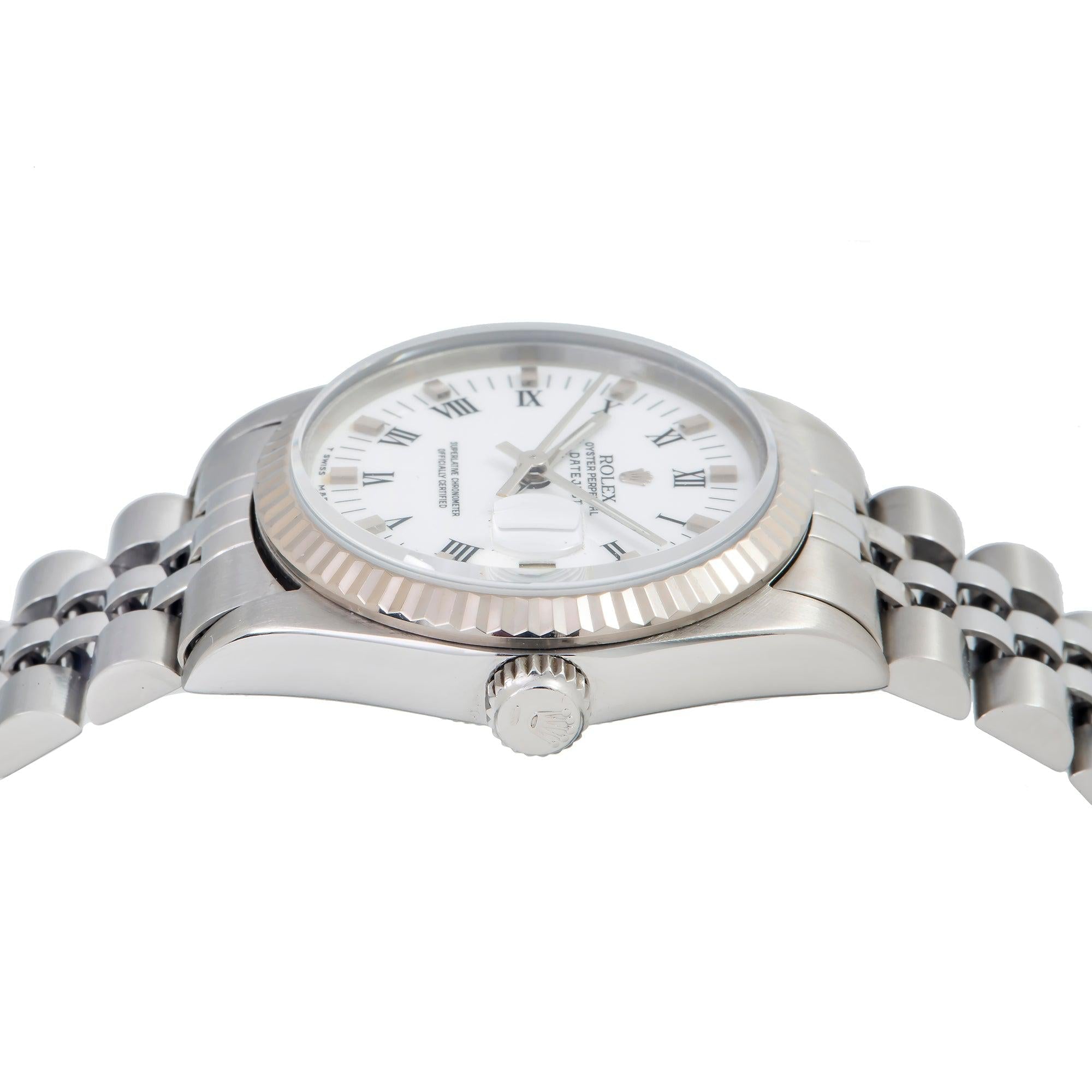 Rolex Datejust 31MM 78274 White Roman Dial Fluted Bezel Stainless Steel Jubilee Bracelet