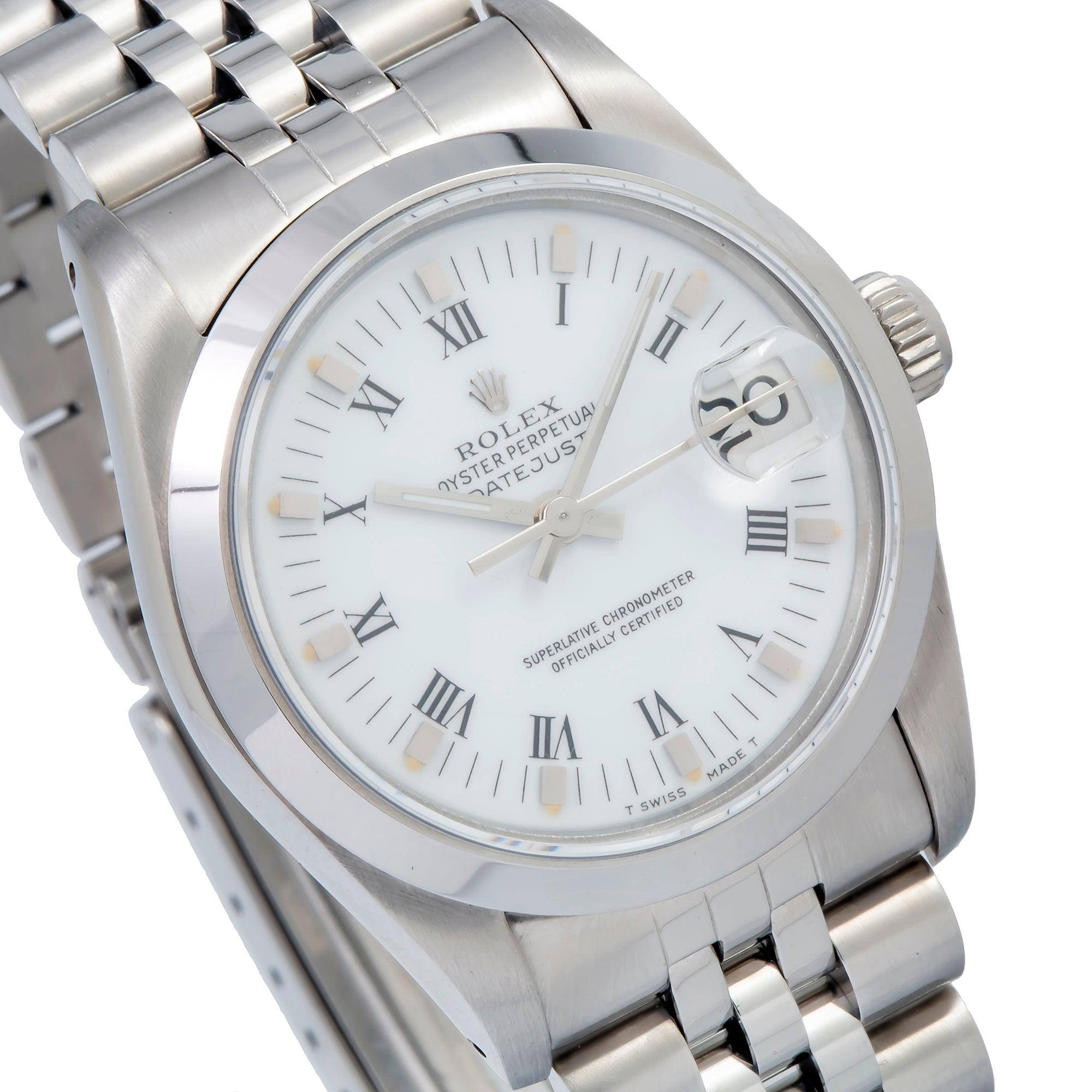 Rolex Datejust 31MM 78274 White Roman Dial Smooth Bezel Stainless Steel Jubilee Bracelet