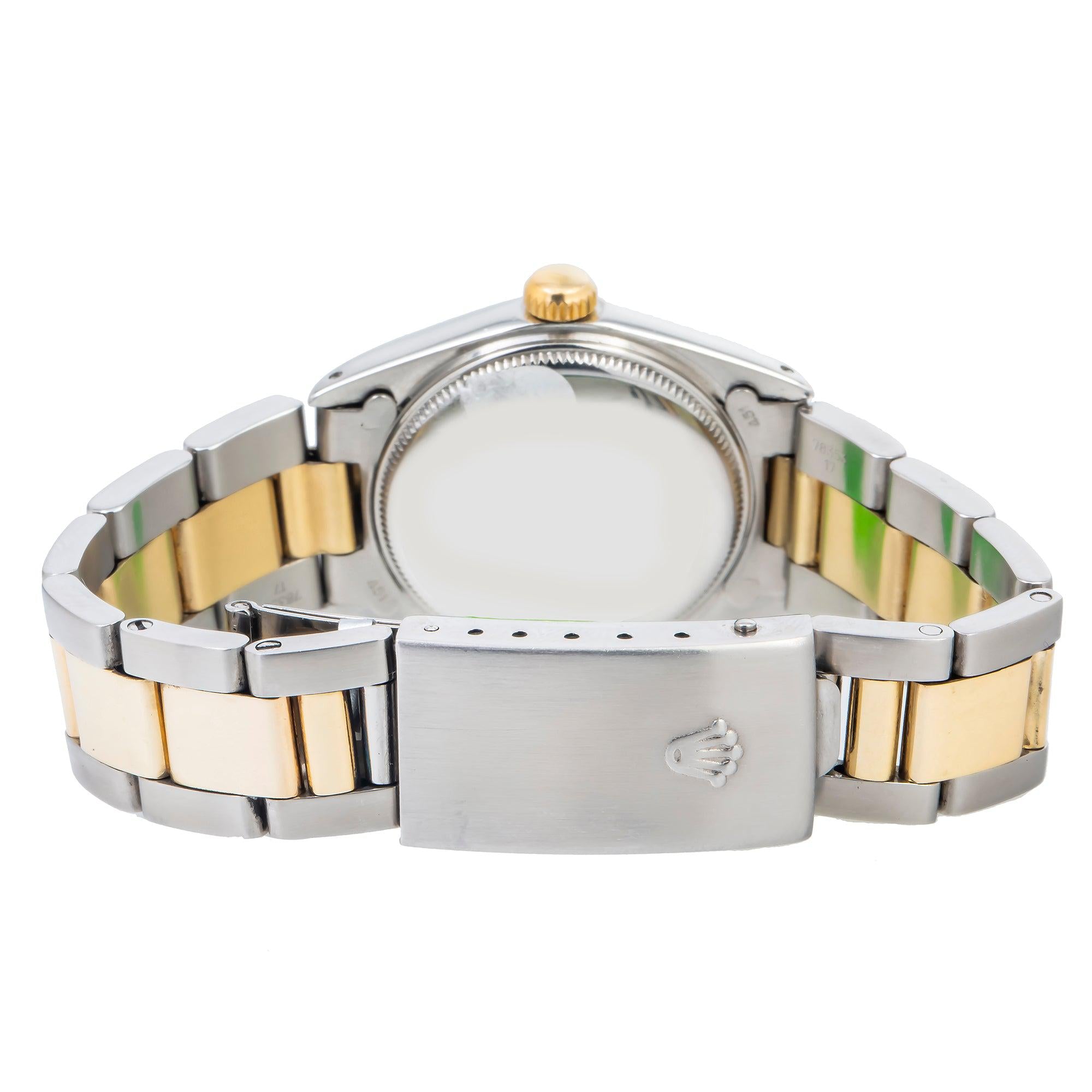 Rolex Datejust 31MM 6827 Champagne Dial Fluted Bezel Two Tone Yellow Gold Oyster Bracelet