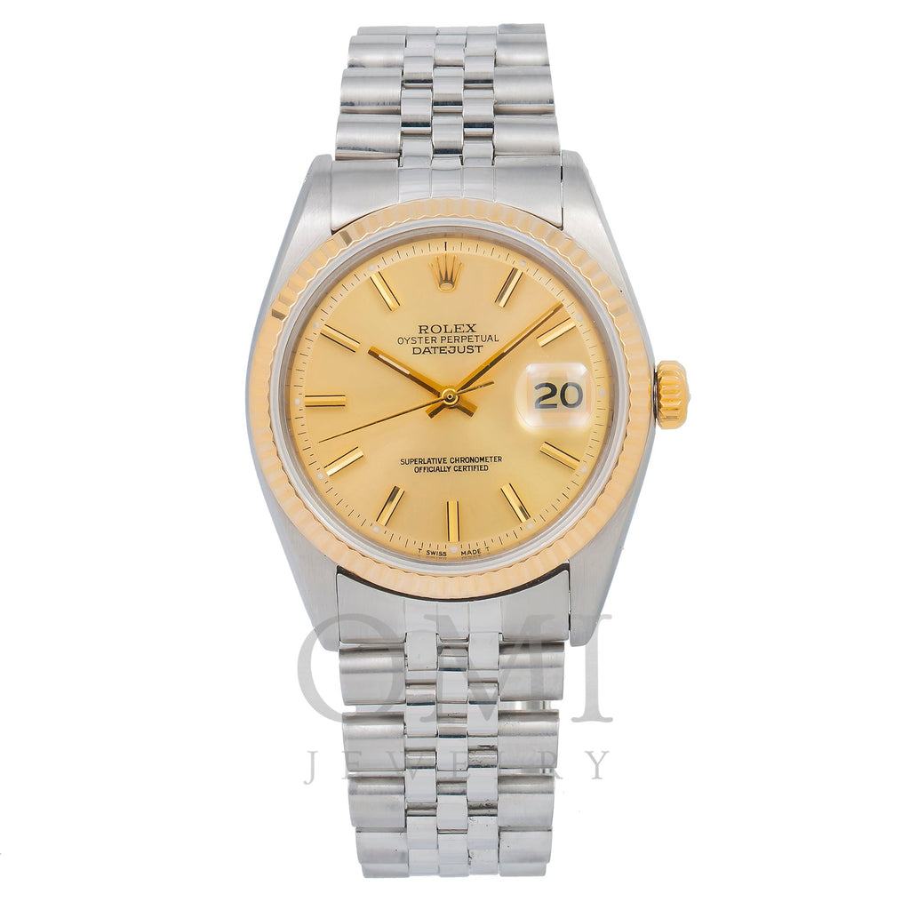 Rolex Datejust 16013 36MM Champagne Dial With Stainless Steel Jubilee Bracelet