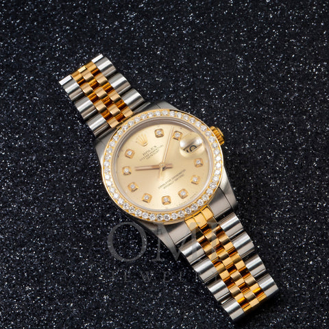 Rolex Lady-Datejust 68273 31MM Champagne Diamond Dial With 1.05 CT Diamonds