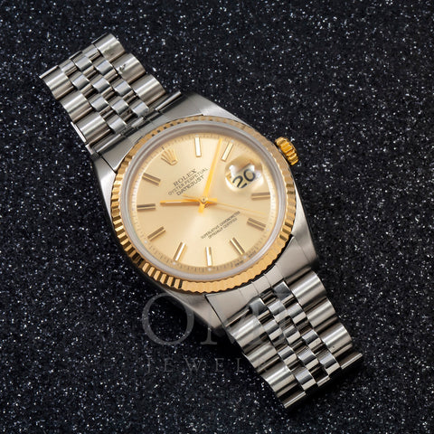 Rolex Datejust 16013 36MM Champagne Dial With Stainless Steel Jubilee Bracelet