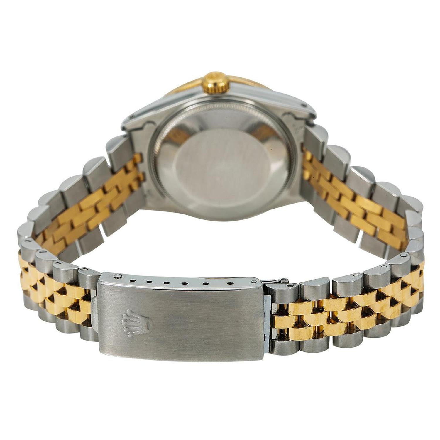 Rolex Datejust 31MM 6824 Champagne Diamond Dial Diamond Bezel Two Tone Yellow Gold Jubilee Bracelet 1.05ct