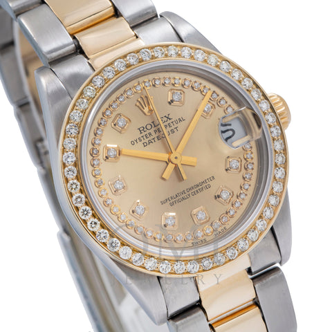 Rolex Datejust 68240 31MM Champagne Diamond Dial With Two-Tone Bracelet