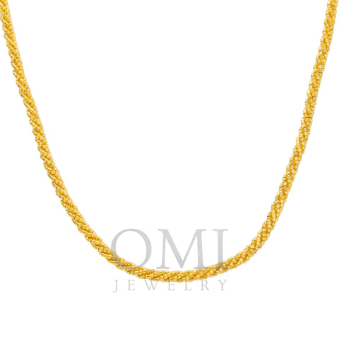 10K GOLD 4.8MM SOLID LASER MOON CHAIN