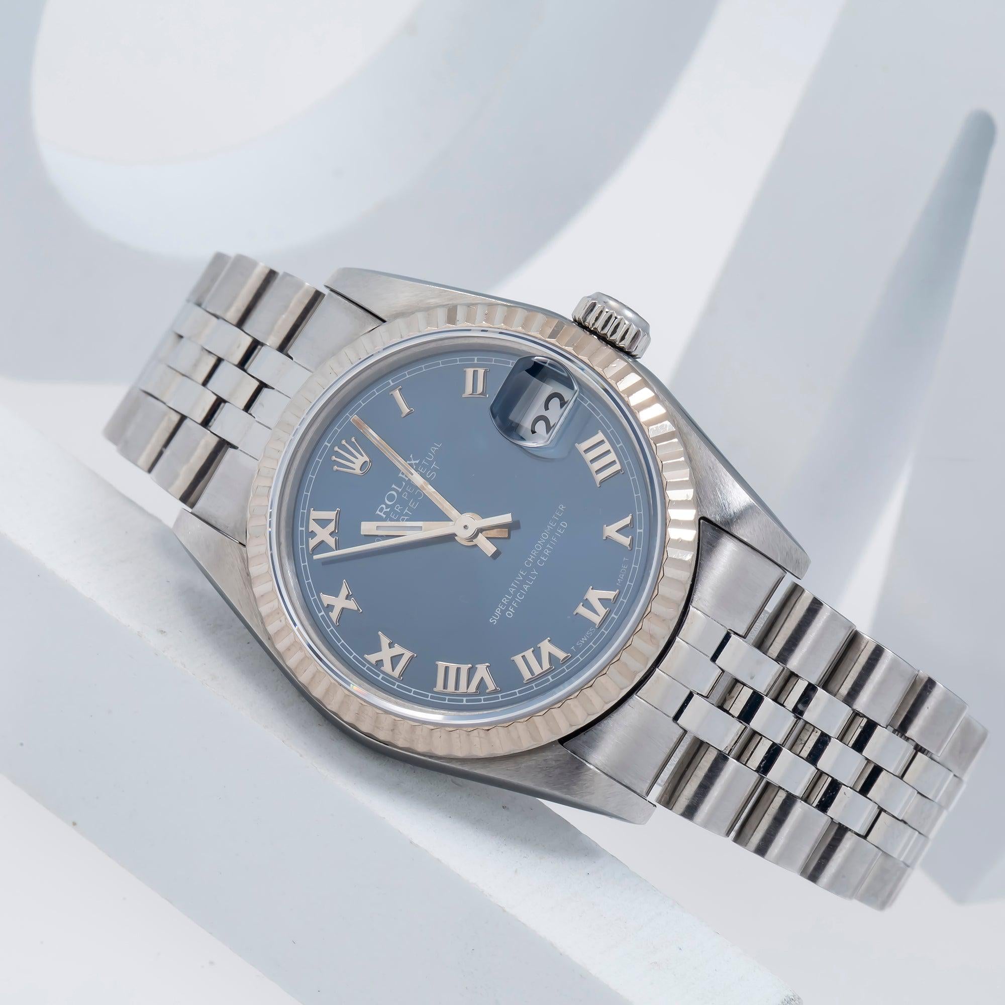 Rolex Datejust 31MM 78274 Blue Roman Dial Fluted Bezel Stainless