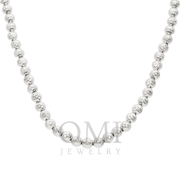 10K GOLD 7.93MM SOLID MOON BEAD CHAIN