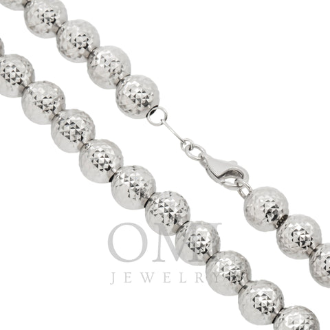 10K GOLD 7.93MM SOLID MOON BEAD CHAIN