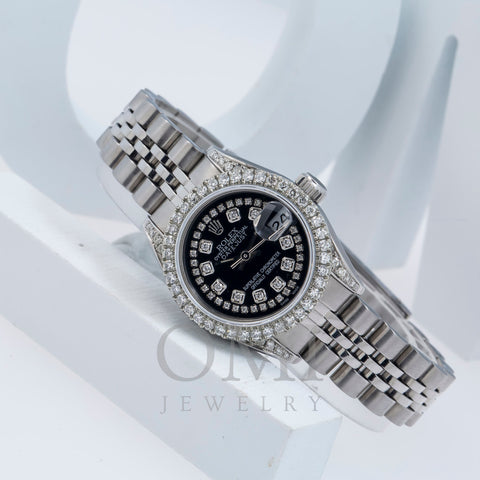 Rolex Datejust 69160 26MM Black Diamond Dial With Diamond Bezel