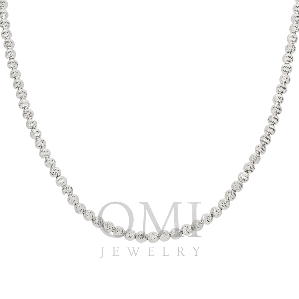 10K GOLD 4.91MM SOLID MOON BEAD CHAIN