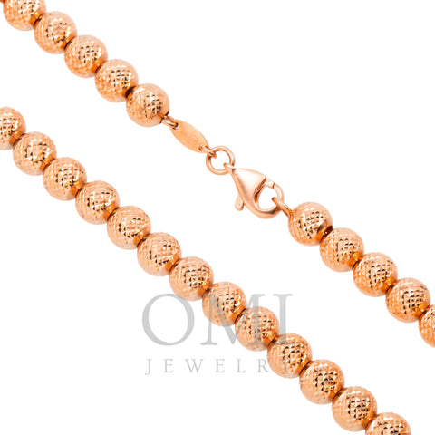 10K GOLD 6.03MM HOLLOW MOON BEAD CHAIN