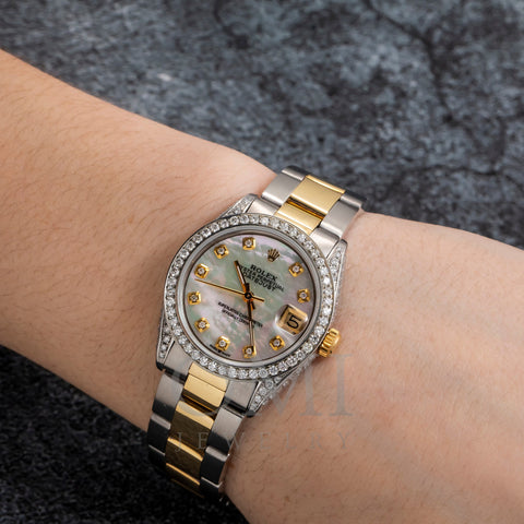 Rolex Datejust 6824 31MM Mother Of Pearl Diamond Dial With Two-Tone Bracelet