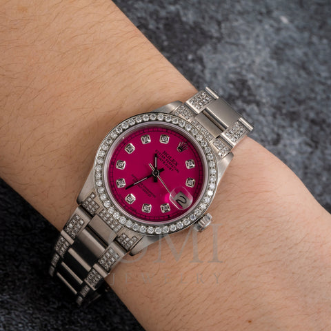 Rolex Datejust 6824 31MM Pink Diamond Dial With Stainless Steel Bracelet