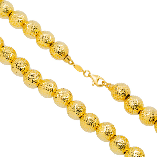 10K GOLD 9.97MM SOLID MOON BEAD CHAIN OMI Jewelry