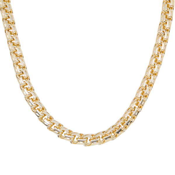 Buy 10K GOLD 9.75MM SOLID BYZANTINE CHAIN WITH DIAMOND CLASP at