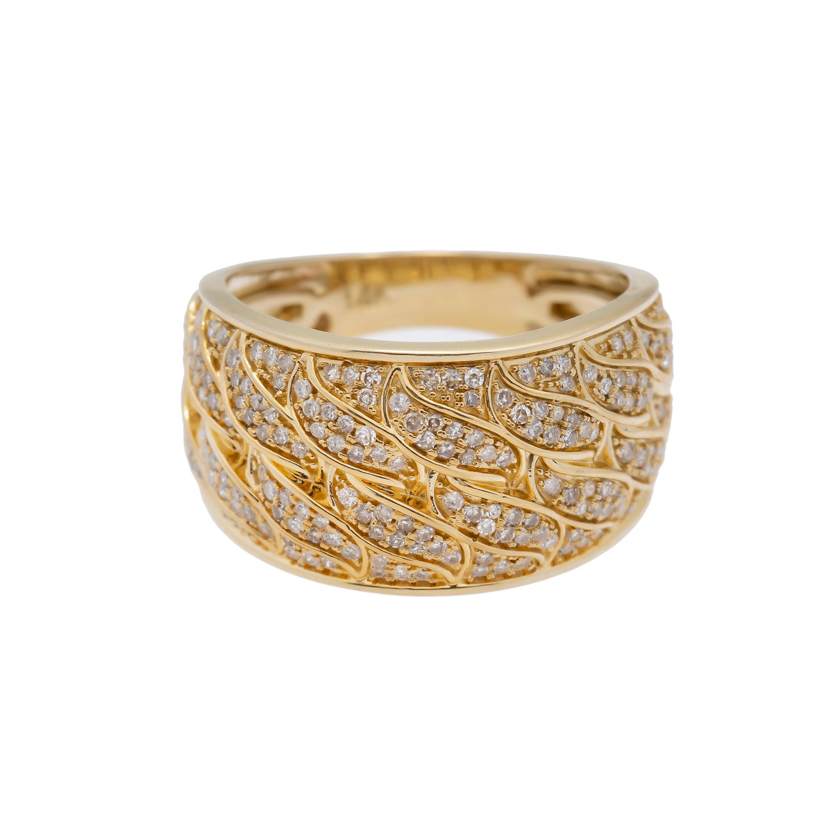14K GOLD ROUND DIAMOND BAND RING 0.75 CT