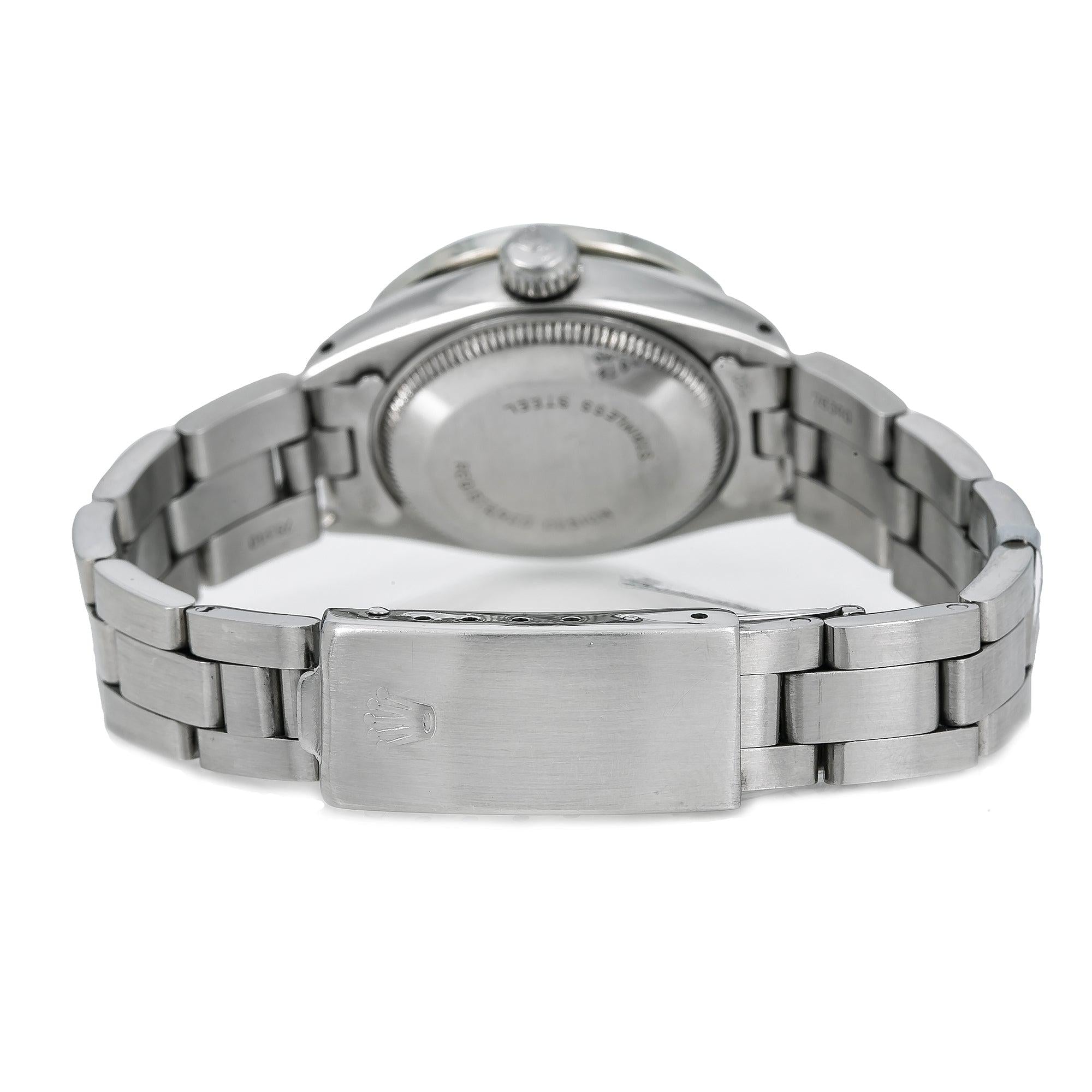 Rolex Datejust 26MM 69160 Black Mother of Pearl Diamond Dial Diamond Bezel Stainless Steel Oyster Bracelet 0.9ct