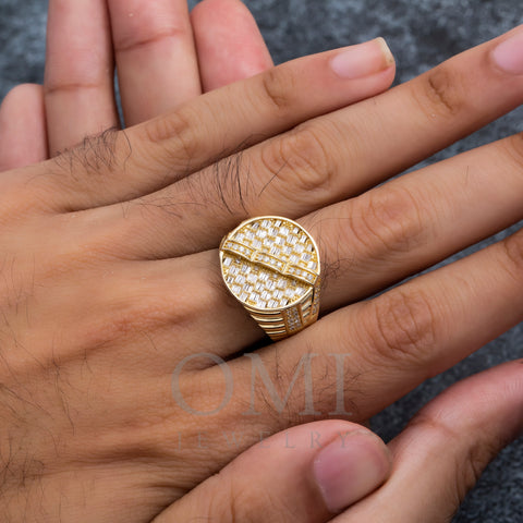 14K GOLD BAGUETTE DIAMOND CIRCLE RING 0.76 CT