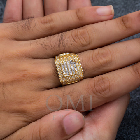 14K GOLD BAGUETTE DIAMOND SQUARE RING 1.15 CT