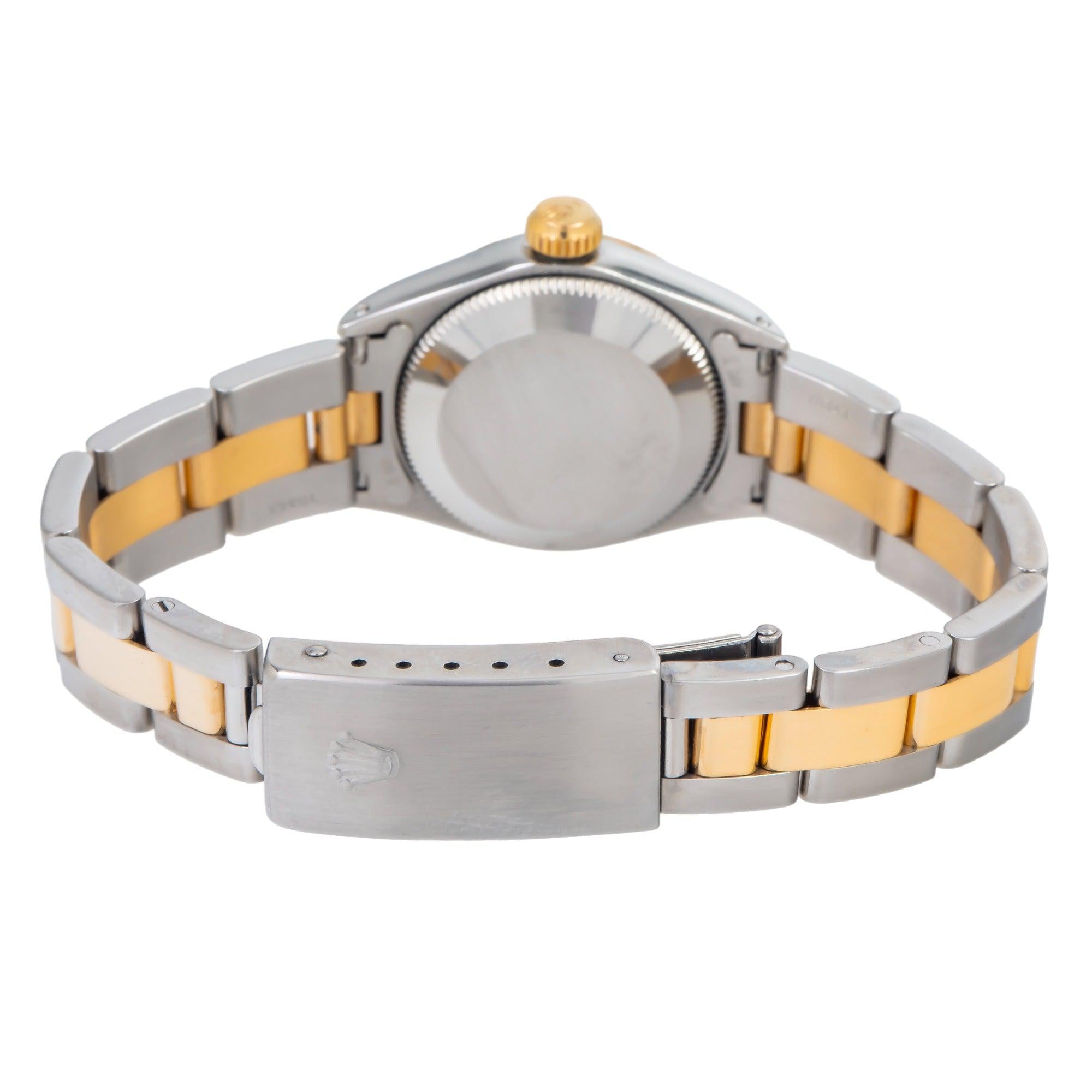 Rolex Datejust 26MM 69173 Champagne Dial Fluted Bezel Two Tone Yellow Gold Oyster Bracelet