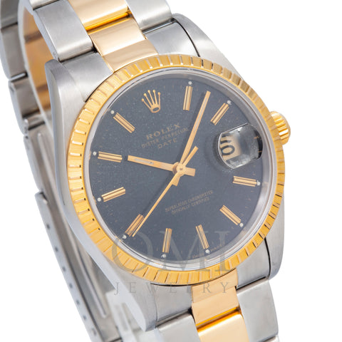 Rolex Date 15233 34MM Black Dial With Two Tone Oyster Bracelet