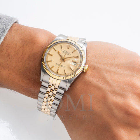 Rolex Datejust 1601 36MM Champagne Dial With Two Tone Jubilee Bracelet