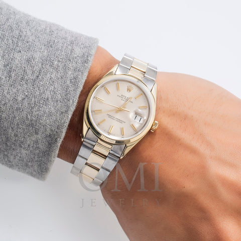 Rolex Date 1550 34MM Champagne Dial With Two Tone Oyster Bracelet