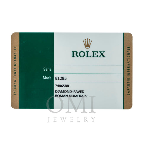 Rolex Datejust Masterpiece 81285 34MM Diamond Dial With 18K Rose Gold Bracelet