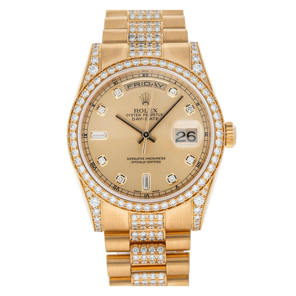 Rolex day clearance date diamond dial