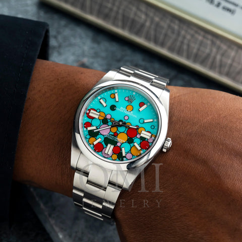 Rolex Oyster Perpetual 124300 41MM Turquoise Celebration Dial With Oys ...
