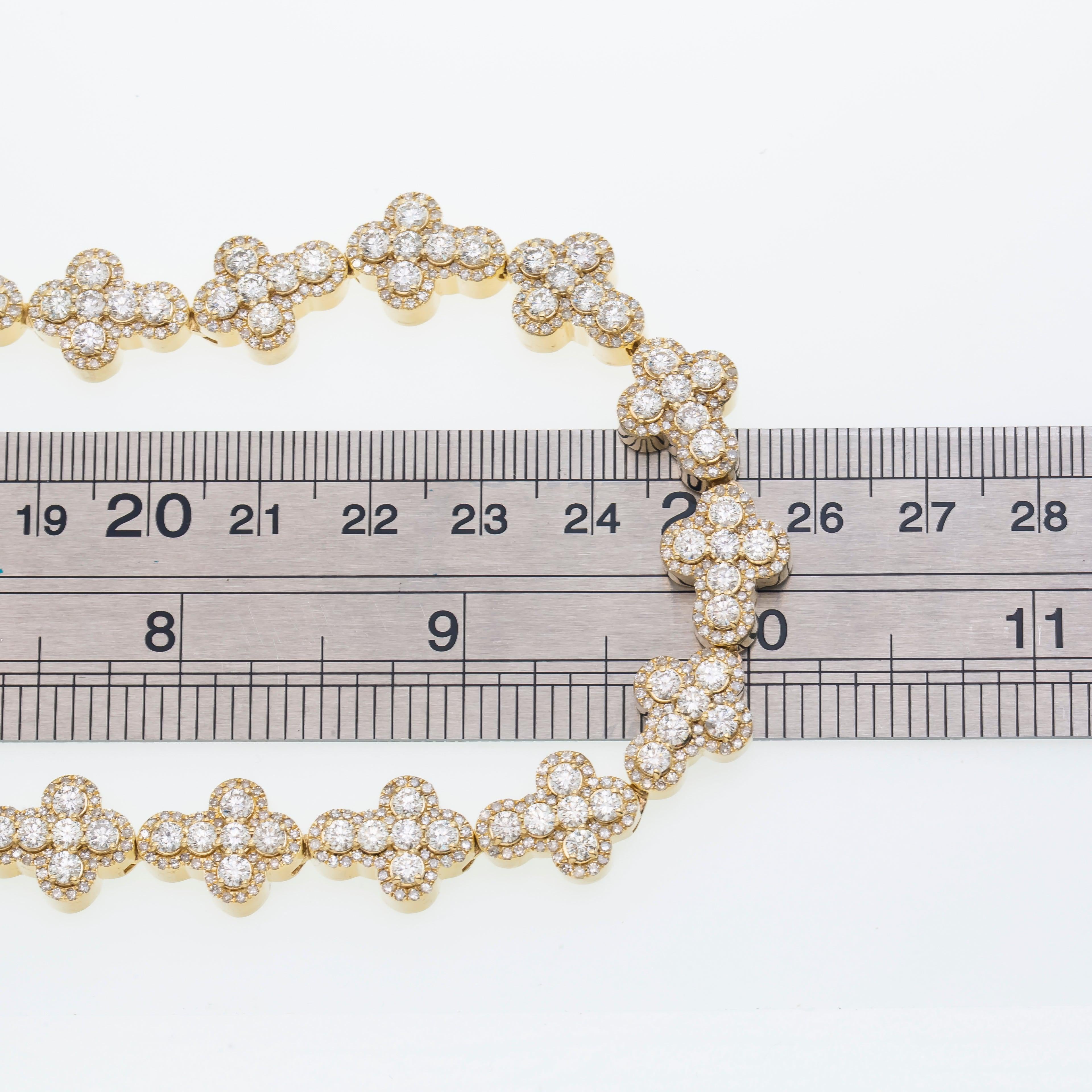 10K GOLD 11.7MM ROUND DIAMOND CROSS CHAIN 27.76 CT