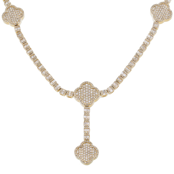 10K GOLD 3.98MM BAGUETTE DIAMOND  CHAIN 8.49 CT