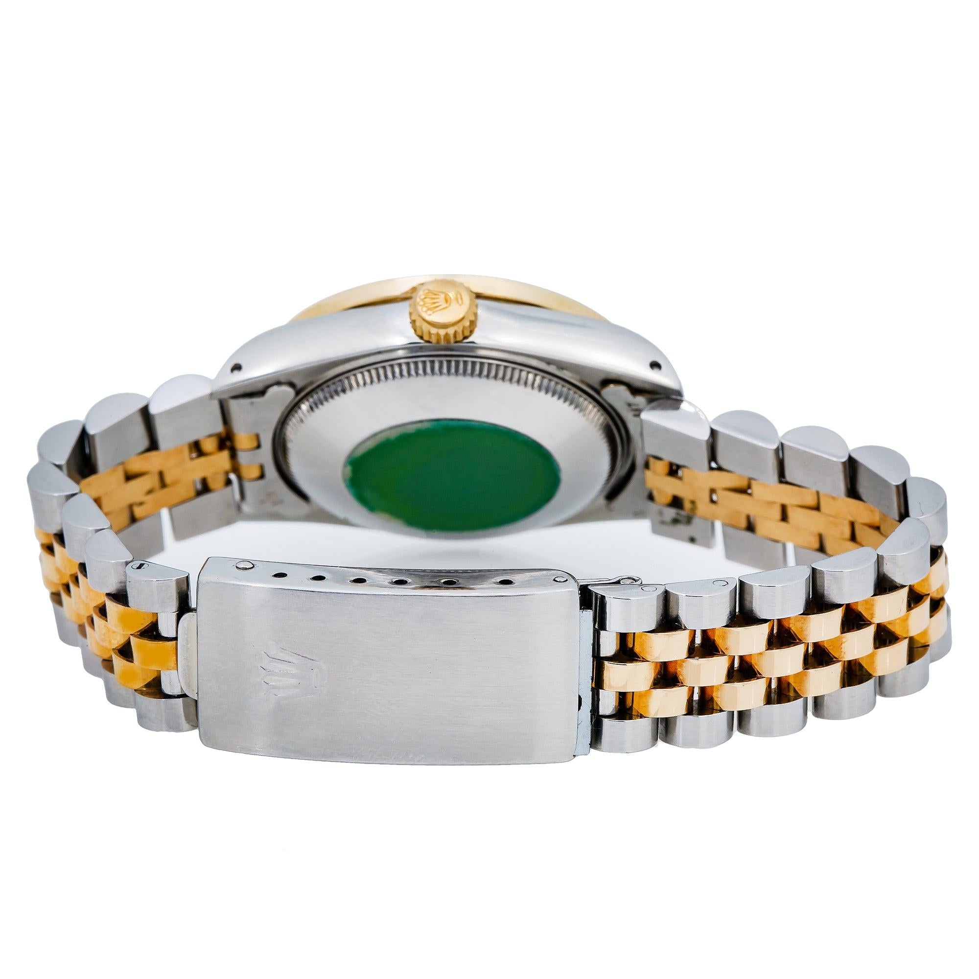 Rolex Datejust 31MM 6824 Blue Roman Diamond Dial Diamond Bezel Two Tone Yellow Gold Jubilee Bracelet